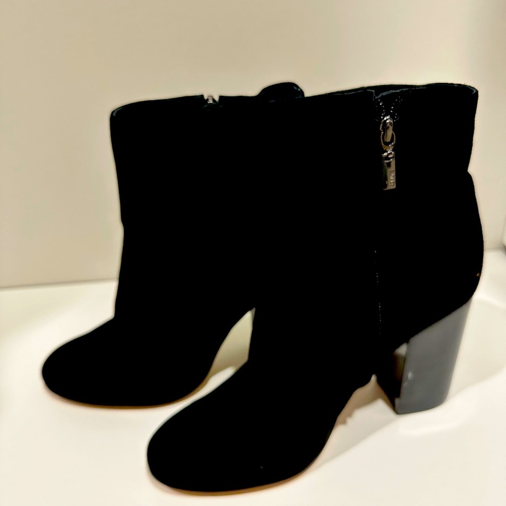 Never worn black suede-like material boot.